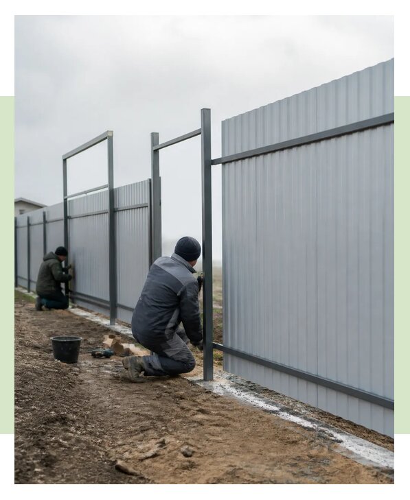 Установка забора из профнастила С8 под ключ в Советской Гавани